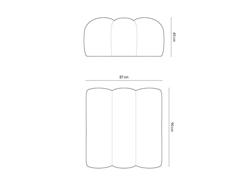 Velurová taburetka Lupine Black Velvet černá čtvercová glamour do obýváku a ložnice 90x87 cm