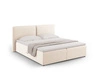 Čalouněná postel Jodie 160x200 béžová s úložným prostorem sametová do ložnice glamour