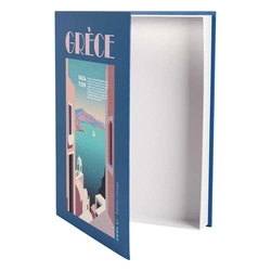 Dekorační krabička Grece Intesi modrá kniha klasická do obýváku a ložnice