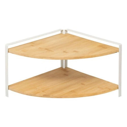 Ordera dvouúrovňová rohová kuchyňská police dřevěná bílá skandinávský styl 5five simply smart