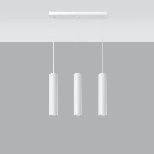 Závěsné svítidlo trojité Lagos bílé moderní do obýváku kuchyně nad ostrůvek 90 cm