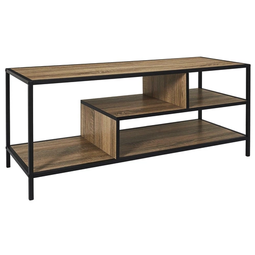 Industriální TV stolek Edison 110 cm volně stojící do obýváku dřevo a kov