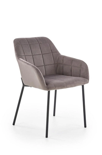 Jídelní židle Minnesota čalouněná sametem šedá s područkami Intesi