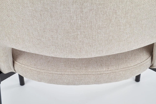 Čalouněná židle Humber béžová do jídelny a obýváku moderní na černých kovových nohách