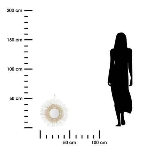 Zrcadlo s peřími 50cm bílé