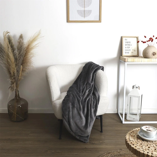 Přikrývka/deka s kapsou na nohy šedá