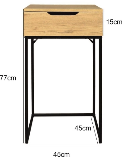 Toaletní stolek s zrcadlem Leyla dub moderní kompaktní do ložnice s přihrádkami Intesi