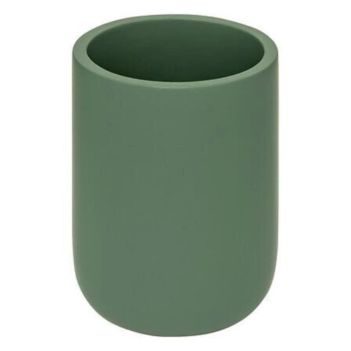 Duo zelený kelímek na zubní kartáčky do koupelny, moderní poliresin 7,2 cm