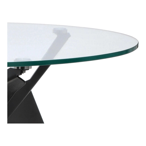 Kulatý skleněný stůl Troy 90 cm černý moderní do jídelny a obýváku loftový