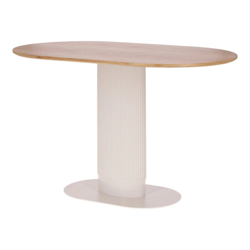 Jídelní stůl Maxim Intesi moderní oválný dubový dekor bílý na jedné noze 120x70 cm