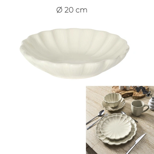Hluboký talíř Calista 20 cm krémový jídelní talíř na polévku Intesi