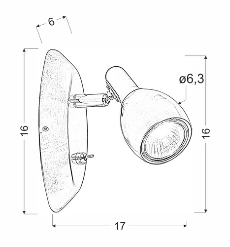 Nástěnné svítidlo Cross měděné moderní kovové nastavitelné s vypínačem do obývacího pokoje CANDELLUX