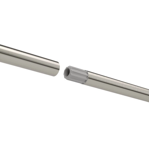 Jednoduchá garnýž Umbra Zen nastavitelná 81–162 cm nikl moderní do obýváku nebo ložnice