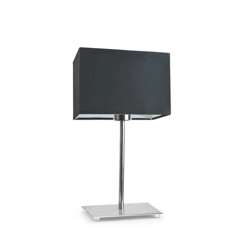 Noční lampička do ložnice AMALFI moderní s grafitovým stínidlem a chromovanou základnou LYSNE