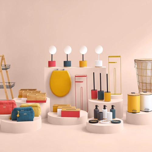 Bambusový kelímek na zubní kartáčky Modern grafitový do koupelny 5five