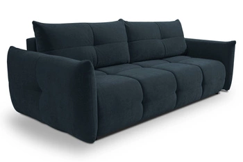 Rozkládací trojmístná pohovka Bode s úložným prostorem a funkcí spaní modrá do obýváku