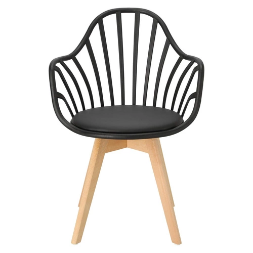 Jídelní židle Sirena Intesi černá s područkami, skandinávský styl, snadné čištění