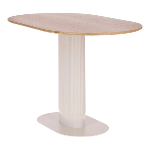 Jídelní stůl Maxim Intesi moderní oválný dubový dekor bílý na jedné noze 120x70 cm