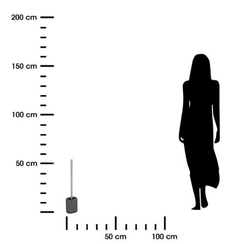 Šedý WC kartáč Siliflex s moderním designem a držákem do koupelny 5five simply smart