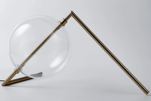 Stolní lampa AMORE LED zlatá moderní do obýváku a ložnice se skleněným stínidlem 25 cm