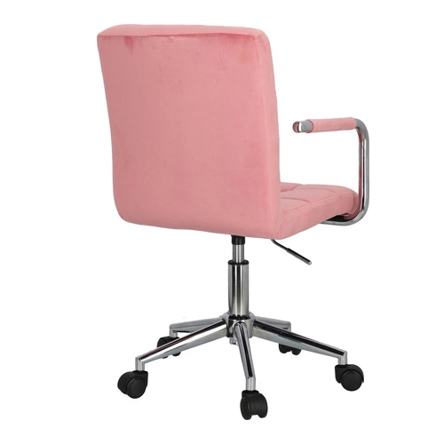 Ergonomická kancelářská židle Cosmo Arm růžový samet s opěrkami na studium a práci