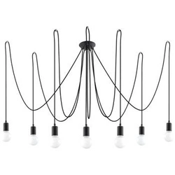 Moderní černý lustr pavučina EDISON 7 do obýváku, jídelny nebo nad stůl