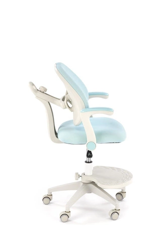 Otočná kancelářská židle Menara modrá čalouněná s podnožkou a nastavitelnou výškou Intesi