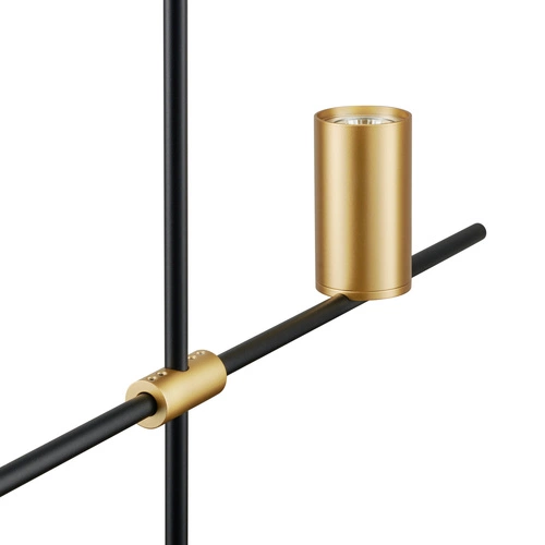 Závěsné svítidlo LUNGO černo zlaté 135 cm moderní do obýváku a nad stůl