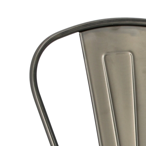 Kovová jídelní židle Paris D2.DESIGN inspirovaná Tolix, stříbrná, industriální do kuchyně a jídelny