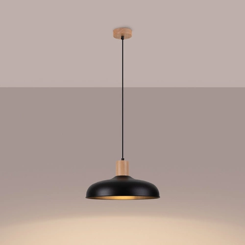 Závěsné svítidlo INDY černé skandinávské do obýváku a nad stůl 38 cm SOLLUX LIGHTING