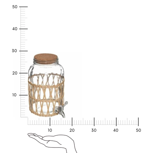 Skleněný nápojový dispenser Indonésie 3,3l s kohoutkem na limonádu a vodu na párty 5five