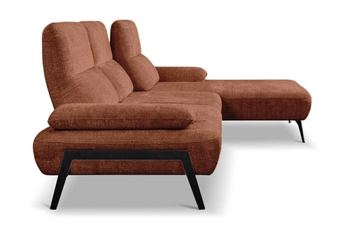 Moderní rohová sedačka do obýváku Rasmus terakota pravá s polohovatelným opěradlem Intesi