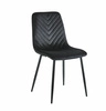 Jídelní židle Herman Velvet černá, moderní čalouněná sametem, na kovových nohách