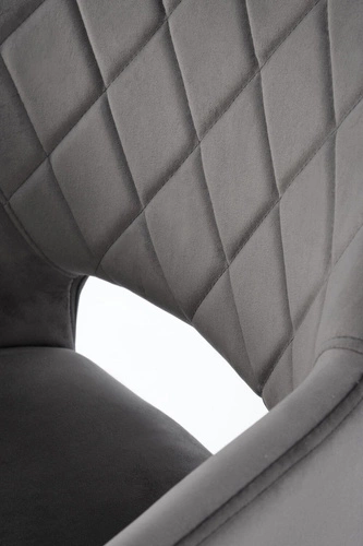 Otočná židle Cretas Velvet Intesi šedá čalouněná s područkami do jídelny a obýváku