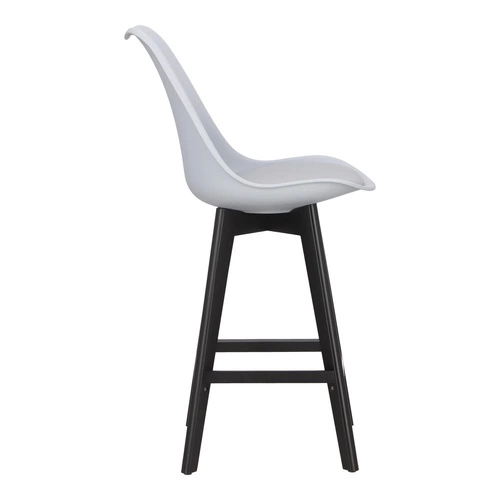 Barová židle Norden wood černá nízká PP šedá