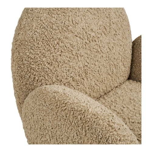 Otočná relaxační křesla Messina do obýváku světle hnědé chlupaté