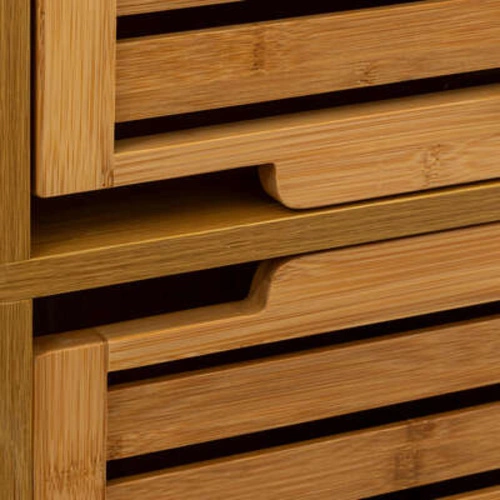 Vysoká koupelnová skříňka Sicela z bambusu