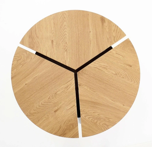 Konferenční stolek Louza kulatý dubový loftový 86 cm černý do obýváku Intesi