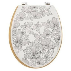 Černé WC sedátko Blackflora z duroplastu, pomalu sklápěcí, moderní do koupelny