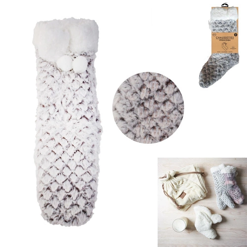 Intesi Sherpa dámské šedé protiskluzové teplé domácí ponožky moderní