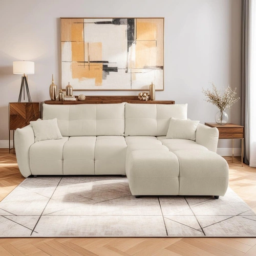 Rohová sedačka Bode rozkládací pravá béžová Sicuro 55