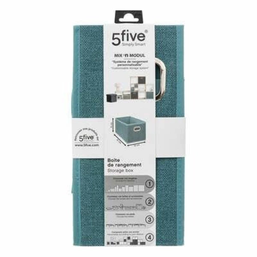 Látkový box do regálu 15x31 cm modrý s úchytkou 5five simply smart