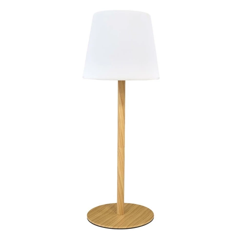 Nabitá stolní lampa s efektem dřeva