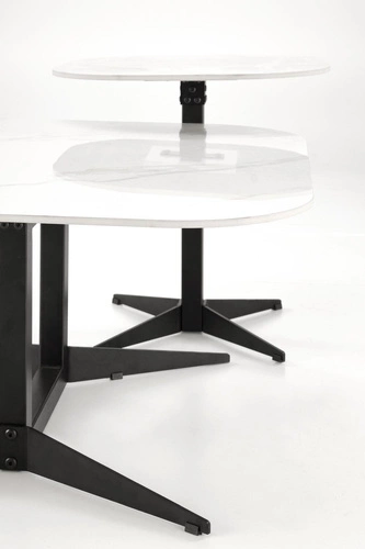 Konferenční stolek Dalita čtvercový bílý mramor 50x50 cm moderní loftový do obýváku Intesi