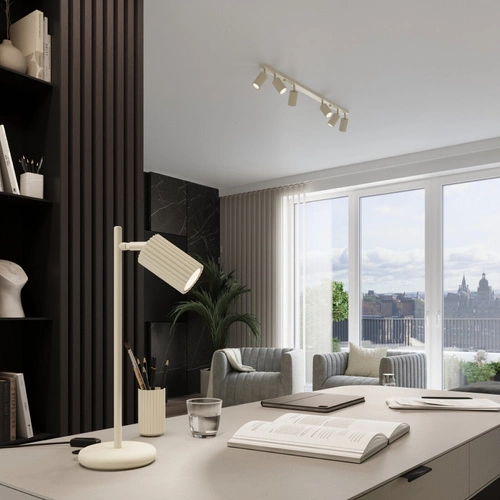 Závěsné svítidlo Karbon 2 béžové nastavitelné do obývacího pokoje a kuchyně minimalistické hliníkové