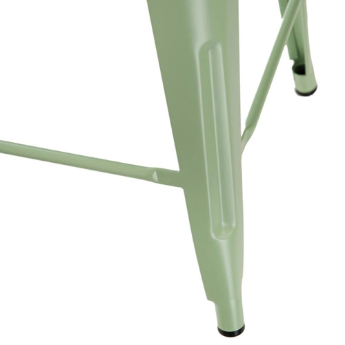 Barová židle Paris Back 66 cm zelená kovová s opěrkou do kuchyně a k ostrůvku industriální D2.DESIGN