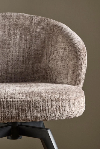 Čalouněná jídelní židle s područkami Actona Darlene hnědá na kovových nohách