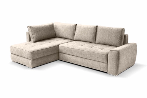 Rohová rozkládací pohovka Rabis béžová moderní do obýváku s úložným prostorem Intesi