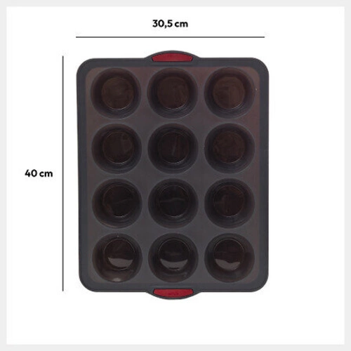 Silikonová forma na muffiny 12 ks šedá na pečení 5five simply smart snadné čištění