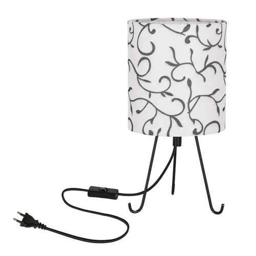 Noční lampička Smally moderní černá s bílým stínidlem CANDELLUX 30 cm